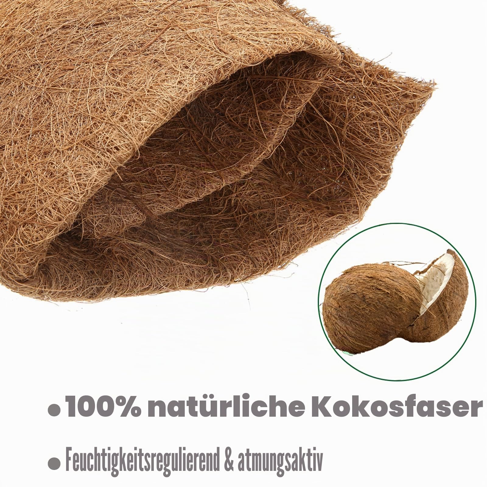 MIOHNAN Natürliche Kokosmatte Winterschutz für Pflanzen, Kokosfaser Liner, Kokosscheibe Pflanzenschutz Winter für Kübelpflanzen (30 cm x 120 cm)