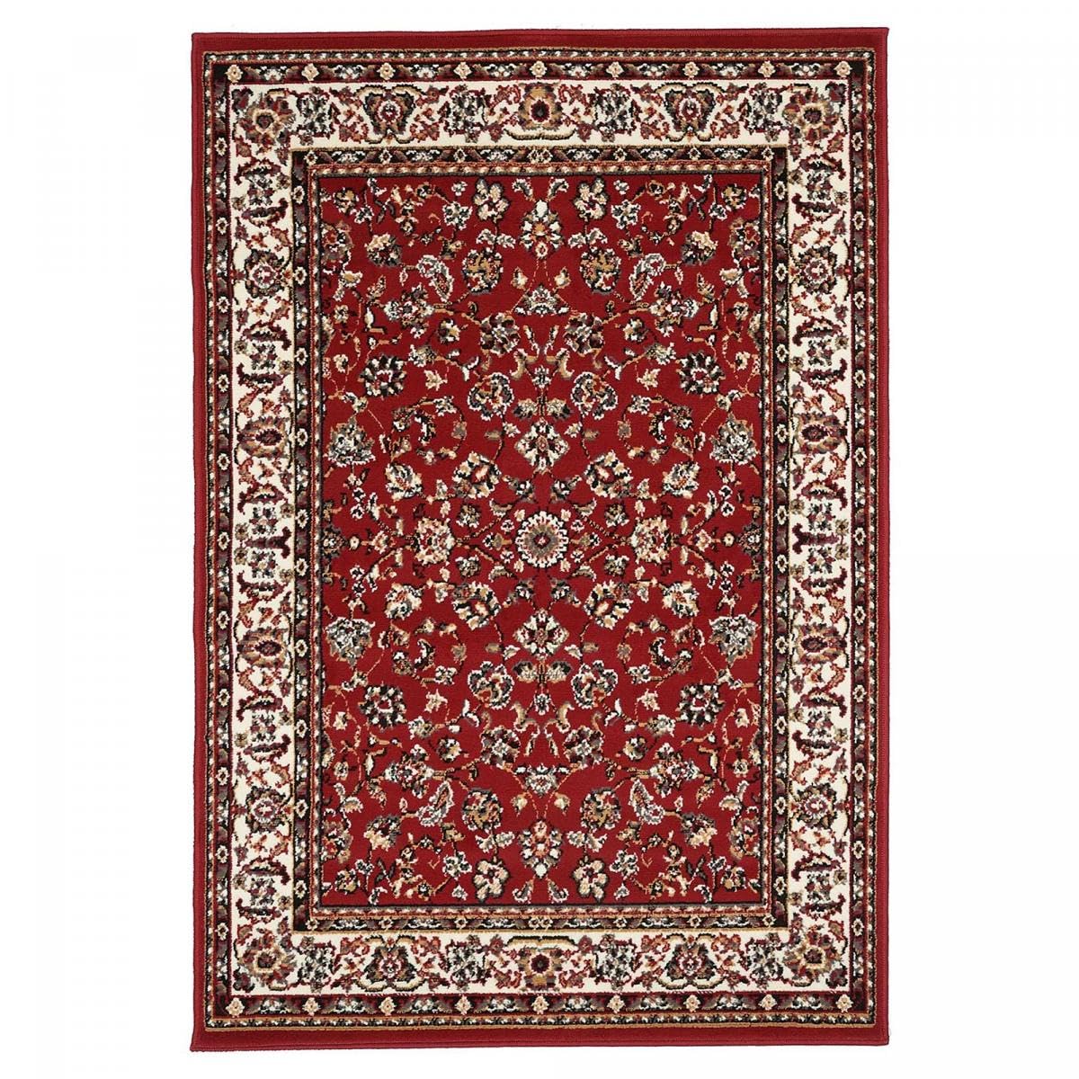 UnAmourDeTapis Tapis Orient Style, 120 X 170 Cm, Couleur Rouge, Motif Oriental, Tissé en Belgique, Poils Ras pour Salon, Style Classique Chic Décoratif, 3205