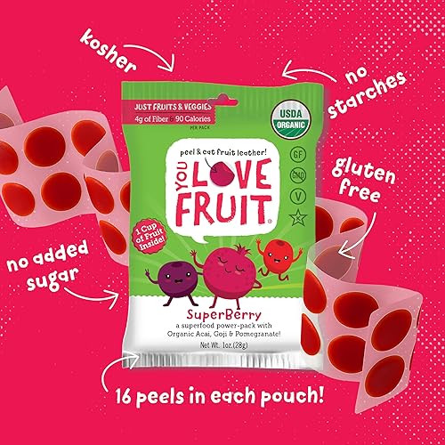 Miniatura 34 de YOU LOVE FRUIT - PASSION FRUIT POWER PALS - Bocadillos de frutas naturales, paquete de aperitivos saludables, fruta real! Sin gluten, sin OMG