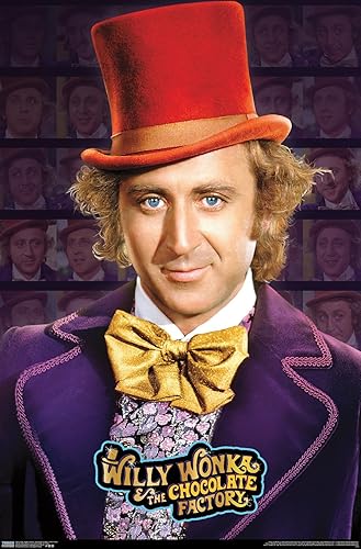 Trends International Willy Wonka And The Chocolate Factory - Póster de pared de Willy Wonka, 22.375 x 34 pulgadas, versión premium sin marco