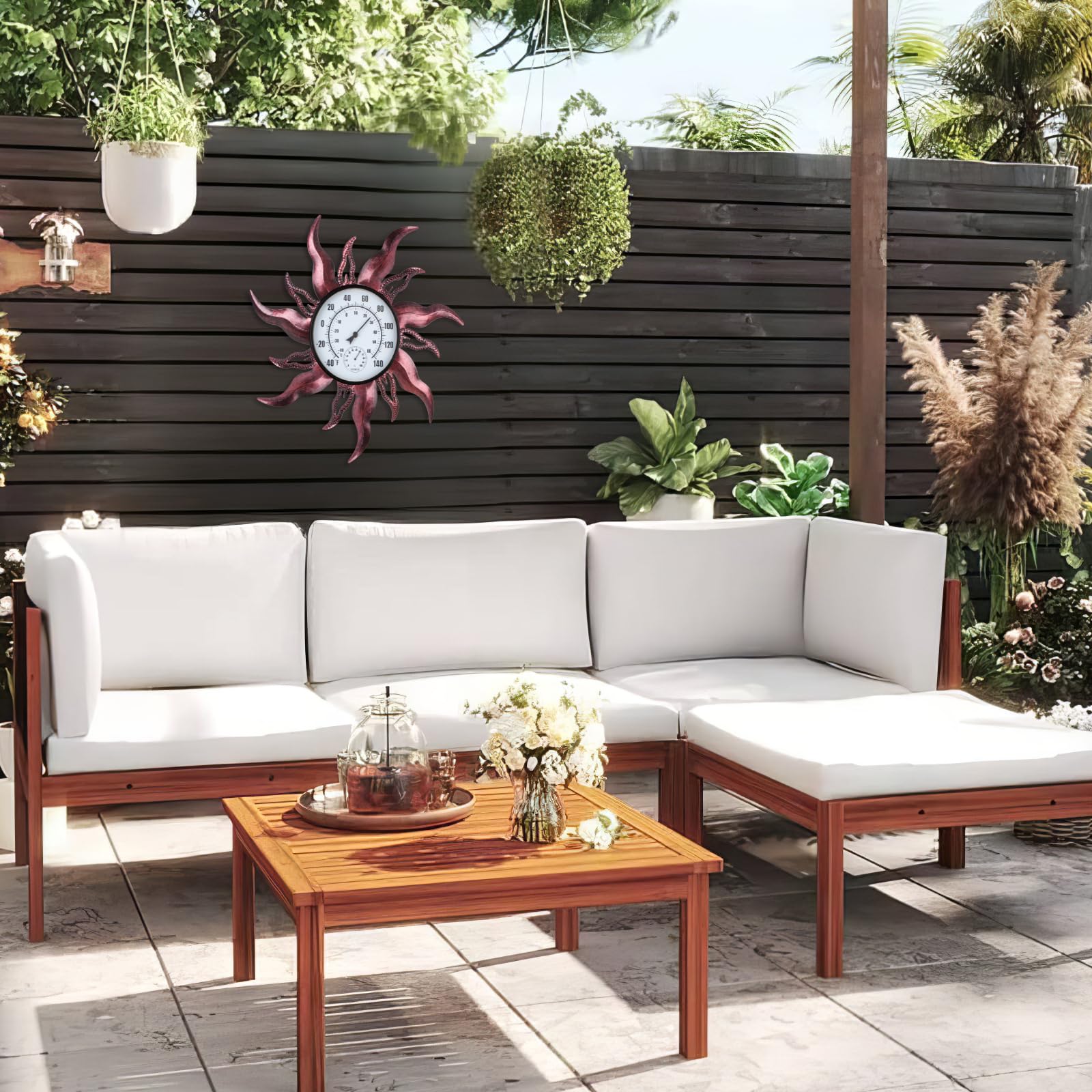 Grand thermomètre d'extérieur en métal étanche pour terrasse, 68,6 cm (cuivre)