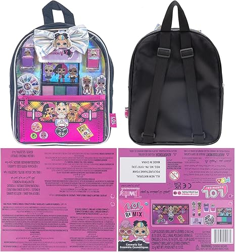 Miniatura 9 de Townley Girl L.O.L. Surprise! Juego de mochila llena de maquillaje, incluye bálsamo labial, esmalte de uñas, lima de uñas, lazos para el cabello y