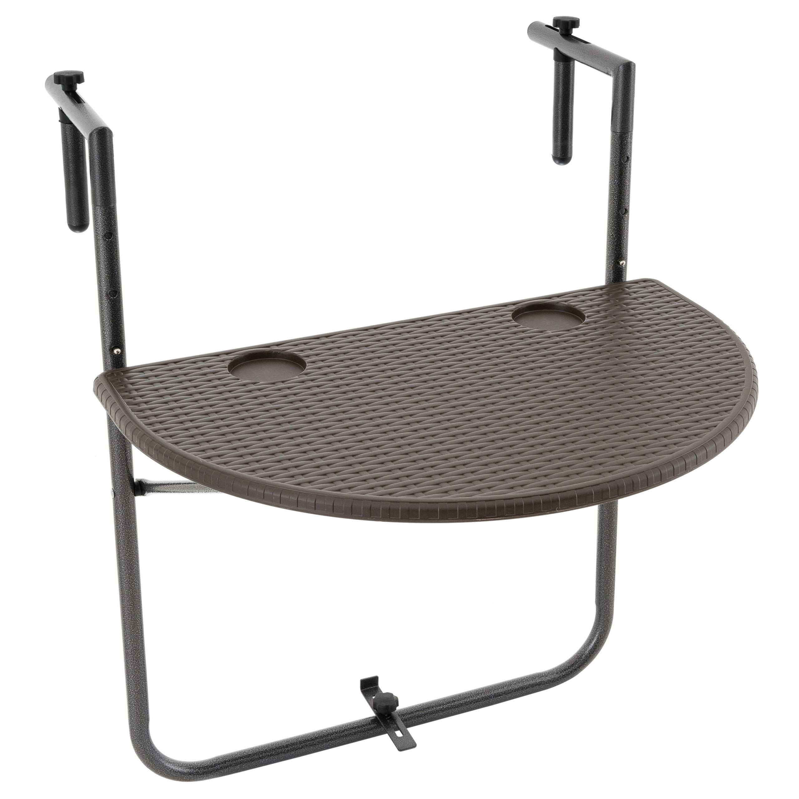 Nexos Trading Balkonhängetisch Balkontisch Wandklapptisch Hängetisch stabil klappbar 59,5 x 40 cm Farbe wählbar (Braun)