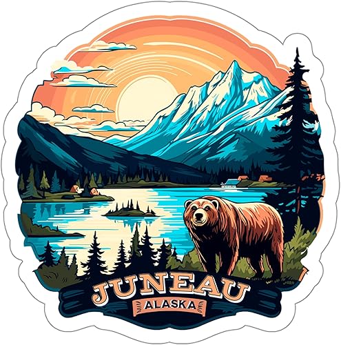 Juneau - Adhesivo de Alaska  Calcomanías de vinilo y calcomanías impermeables  Calcomanías estéticas para portátiles, botellas de agua, teléfonos y