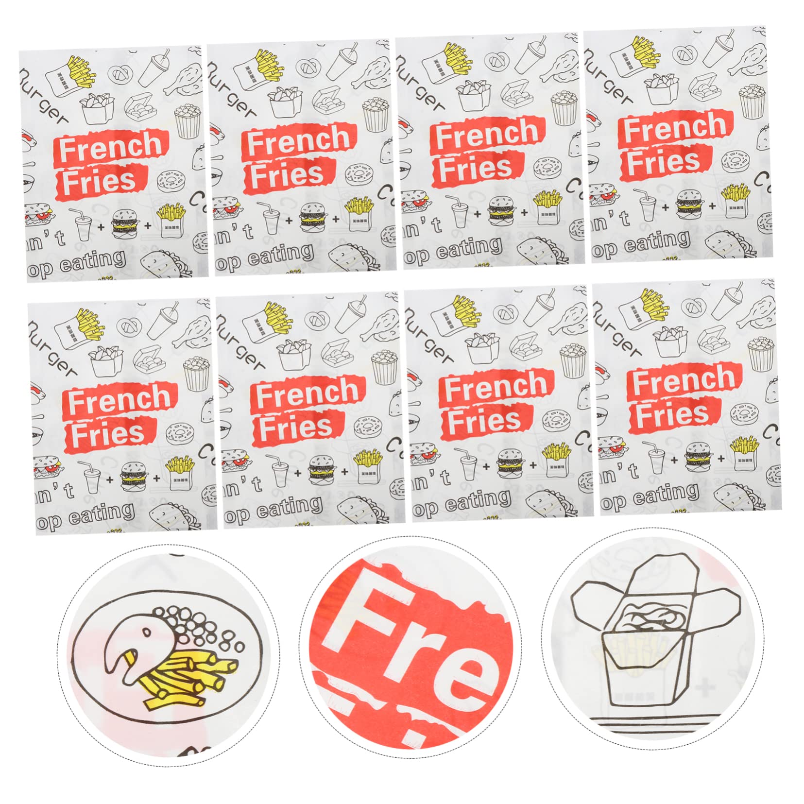 minkissy 300piezas Desechables Para Comida Bolsa Para Papas Fritas Resistente Al Aceite