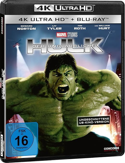 Der unglaubliche Hulk (4K Ultra HD) (+ Bluray) Hurt, William, Roth, Tim, Downey, Robert Jr