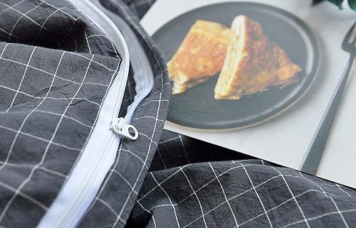 Miniatura 4 de F.Y.Dreams - Funda de edredón de 100 % algodón lavado para manta con peso, 60 x 80 pulgadas, con 8 lazos y cierre en el lado largo, diseño de