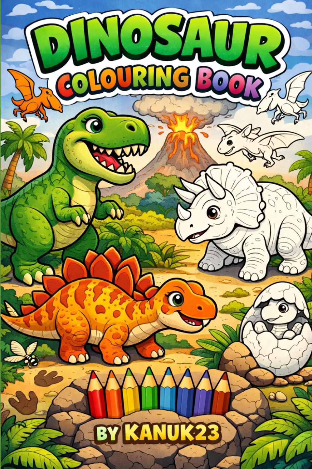 Dinosaur: Colouring Kids (Fun & Educational Children’s Books Kids Will Love)
