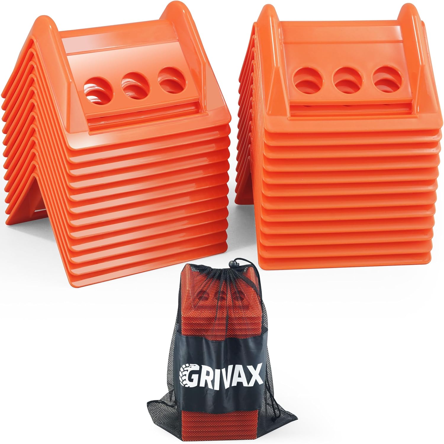 24 Pack Flatbed Corner Protectors with Connecting Straps, Heavy-Duty Cargo Corner Edge Protectors for Truck Loads, Poly Strap Protectors for Tie-Down Straps, Orange