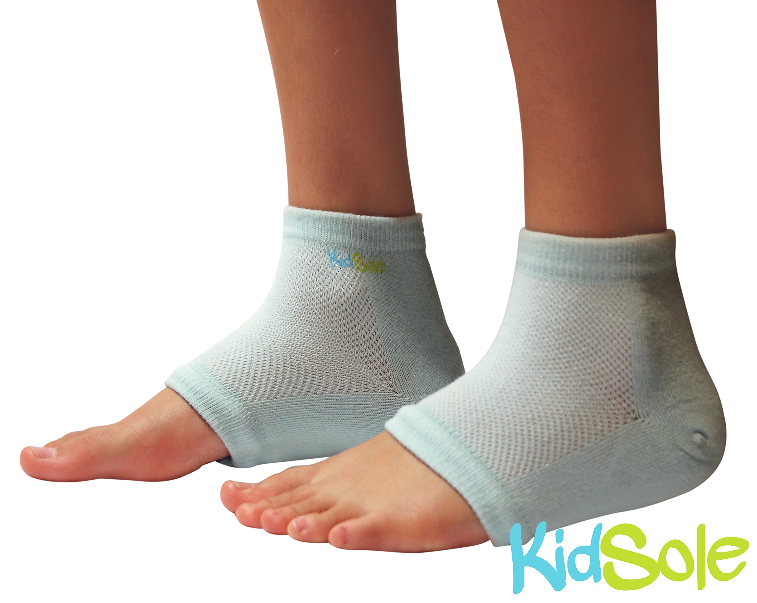 KidSole gelieren sport socken für kinder mit ferse empfindlichkeit, us-größen 2-7 (blau)