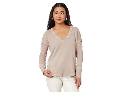 Free People Sail Away Long Sleeve Solid (Cashmere) Women