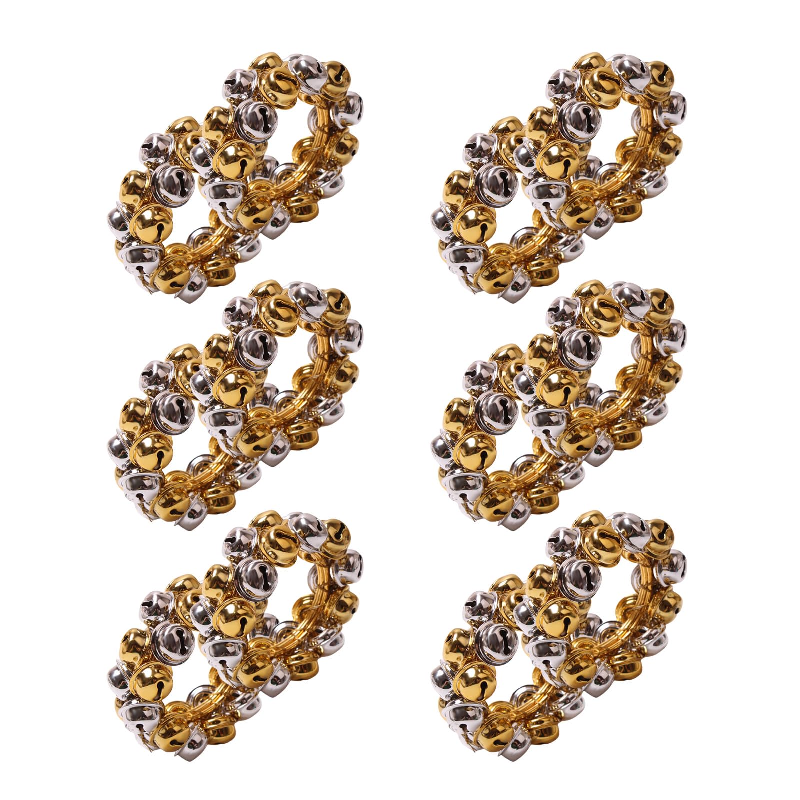 12Pcs Christmas Bells Napkin Rings Holder Napkin Jewelry for Wedding Banquets Seasonal Dinner Parties Supplies Holiday Dinnerware Accessories