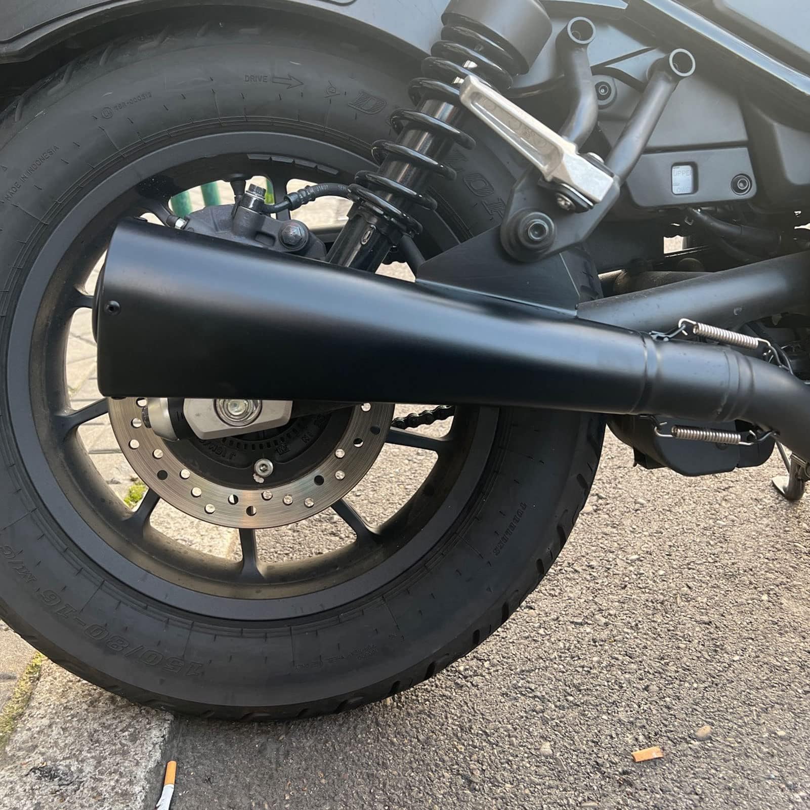for Hon-da CMX Rebel 500 CMX500 Rebel500 Motorcycle Exhaust Muffler Pipe Slip-on Exhaust Full Systems Stainless Steel 2017 2018 2019 2020 2021 2022 2023 Black Retro