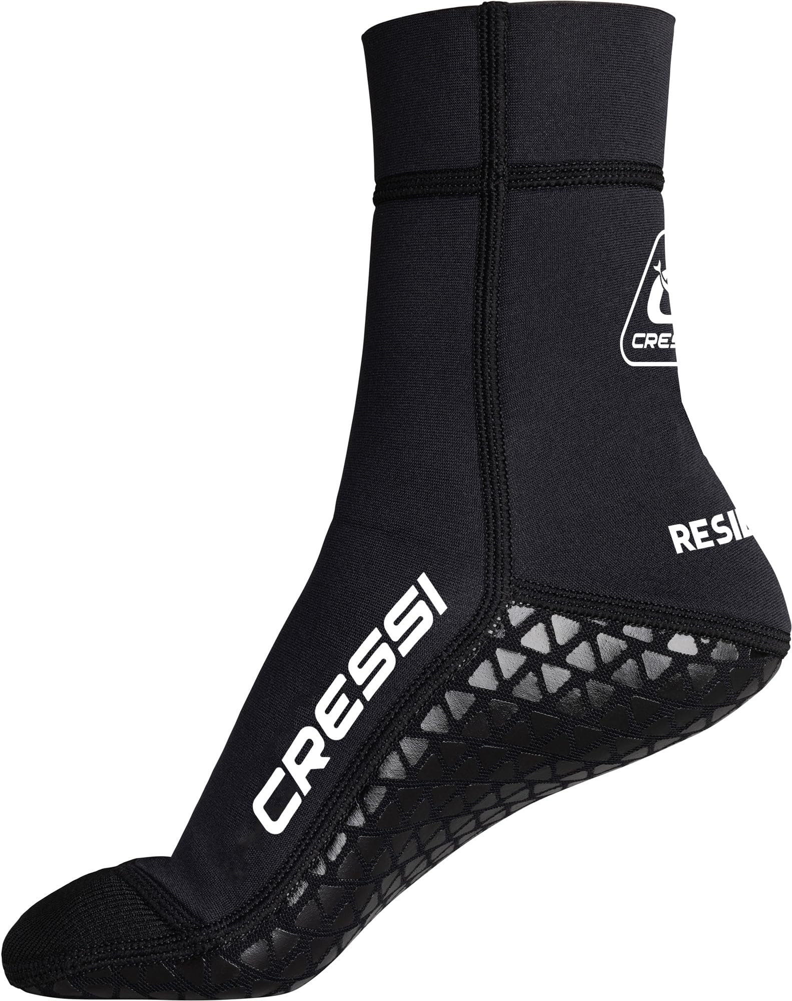CRESSI Resilient Pro Neoprene Socks-Calzari Unisex Neoprene 3mm Nero Monofoderato Anti Sabbia System “Smooth Glideskin Sandproof” con Suola Grip Gommata Antiscivolo, per Sport Acquatici