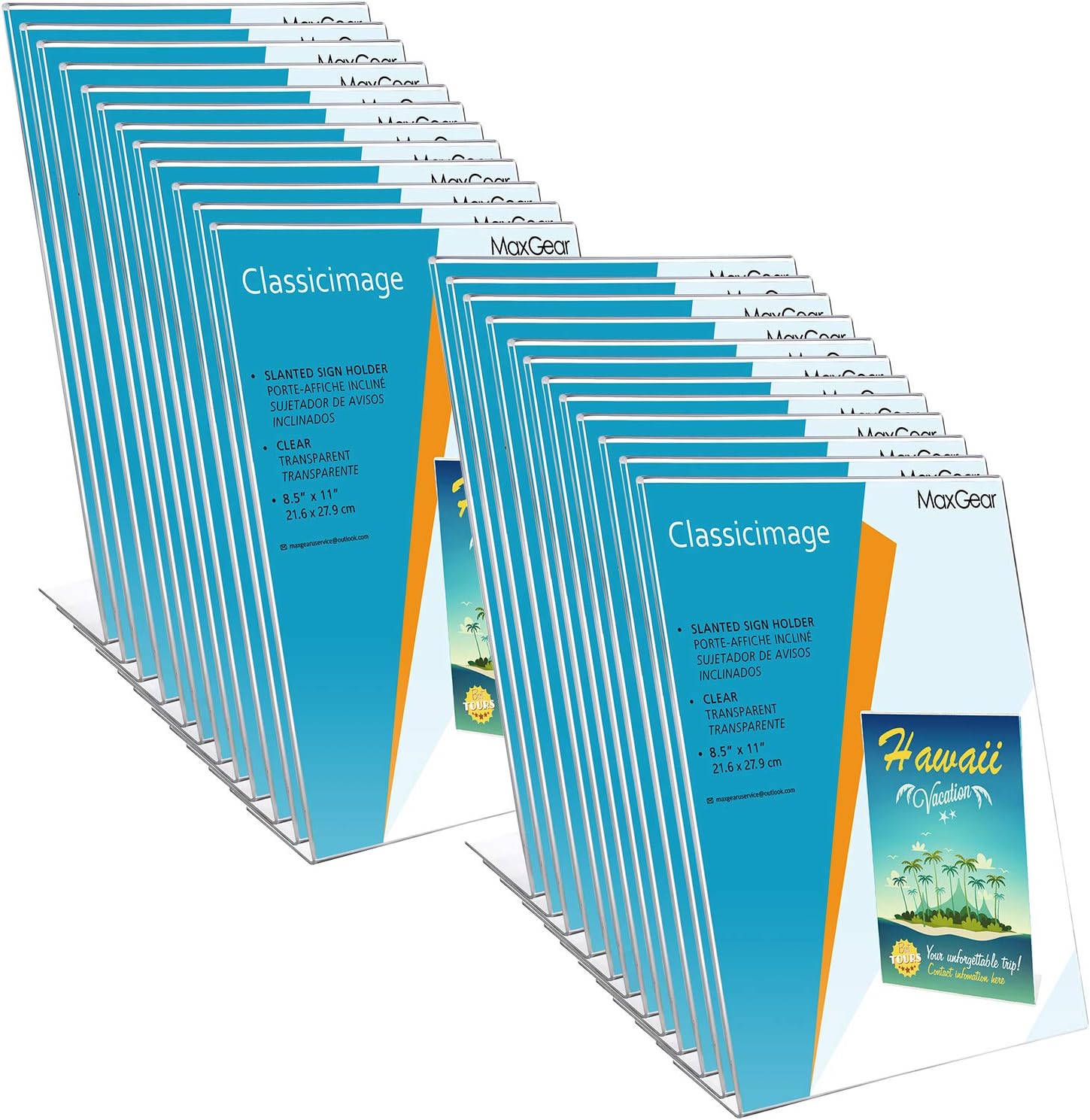 MaxGear Acrylic Sign Holder 8.5 X 11 inches Slant Back
