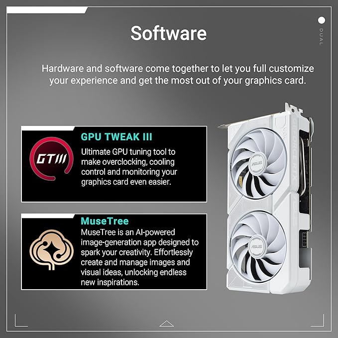 ASUS Dual NVIDIA GeForce RTX 5060 Ti 16GB GDDR7 White OC Edition miniatura 7