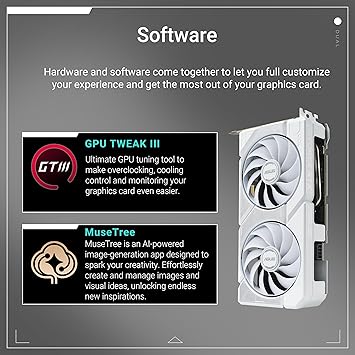 ASUS Dual GeForce RTX 5060 Ti 16GB GDDR7 White OC Edition PCIe 5.0, 16GB GDDR7, DLSS 4, HDMI 2.1b, DisplayPort 2.1b, 2.5 Slot Design, Axial-tech Fan Design, 0dB Technology, etc