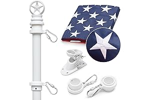 Tangle Free American Flag Pole Kit for Outdoor House, Porch