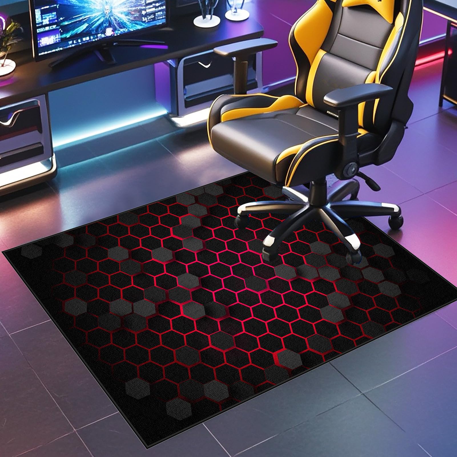 JaevKwzy Desk Chair Mat for Carpeted Floors Chair Mat Office Chair Mat for Hard Floor Gaming Chair Mat 120 x 140 cm Multi-Purpose Hard Floor Protector for Home and Office Non Slip Anti-scratch