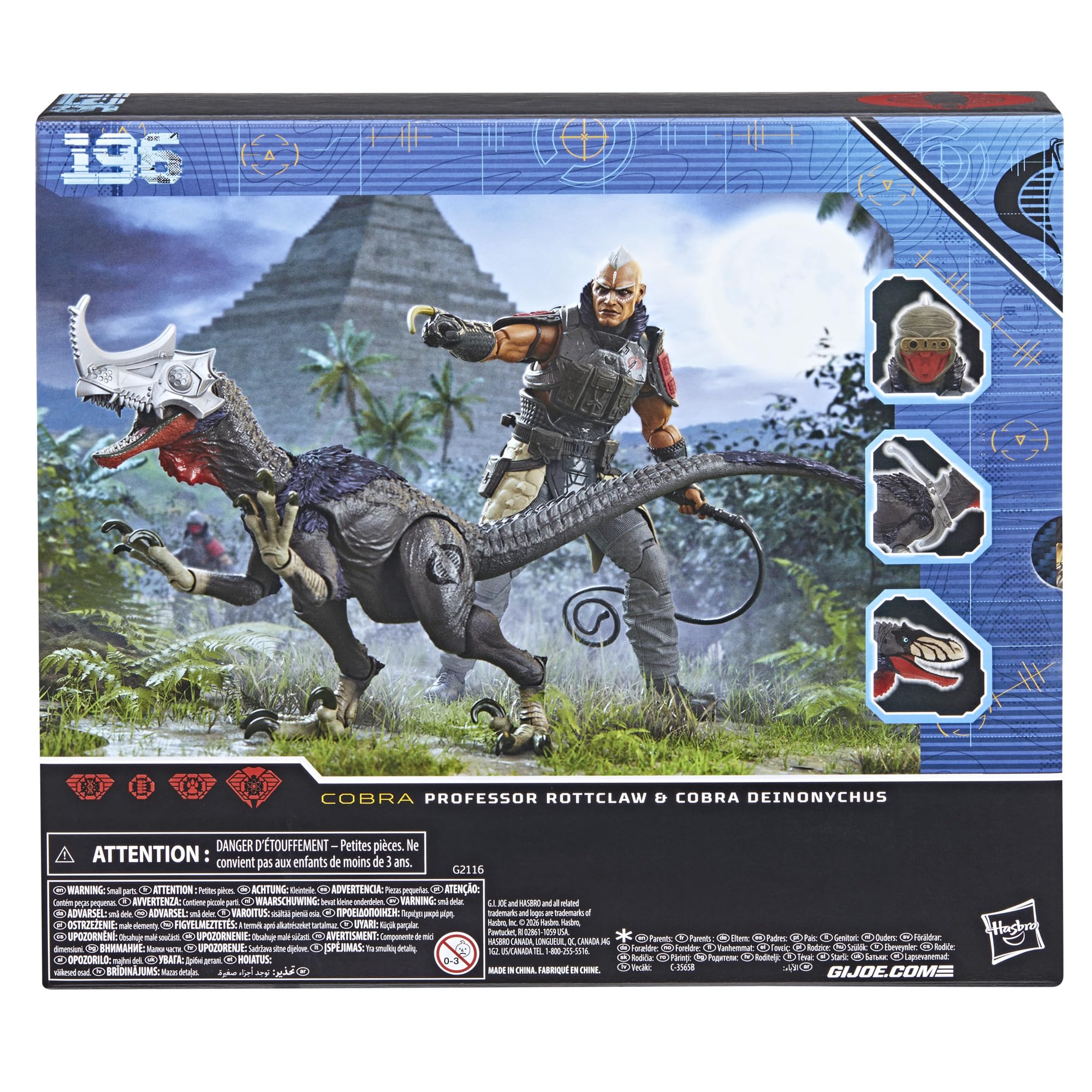 G.I. Joe Classified Series #196, Professor Rottclaw & Cobra Deinonychus, Action-Figur (15 cm) und Dinosaurier Spielzeug zum Sammeln
