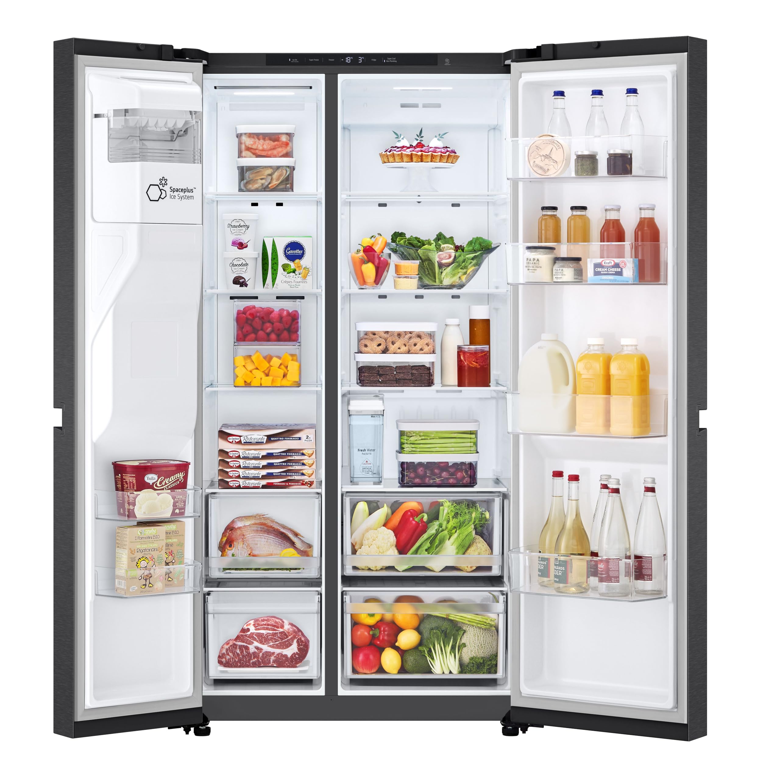 Refrigeratore Side by Side No Frost 641L Essenza Matta Black - Dettaglio