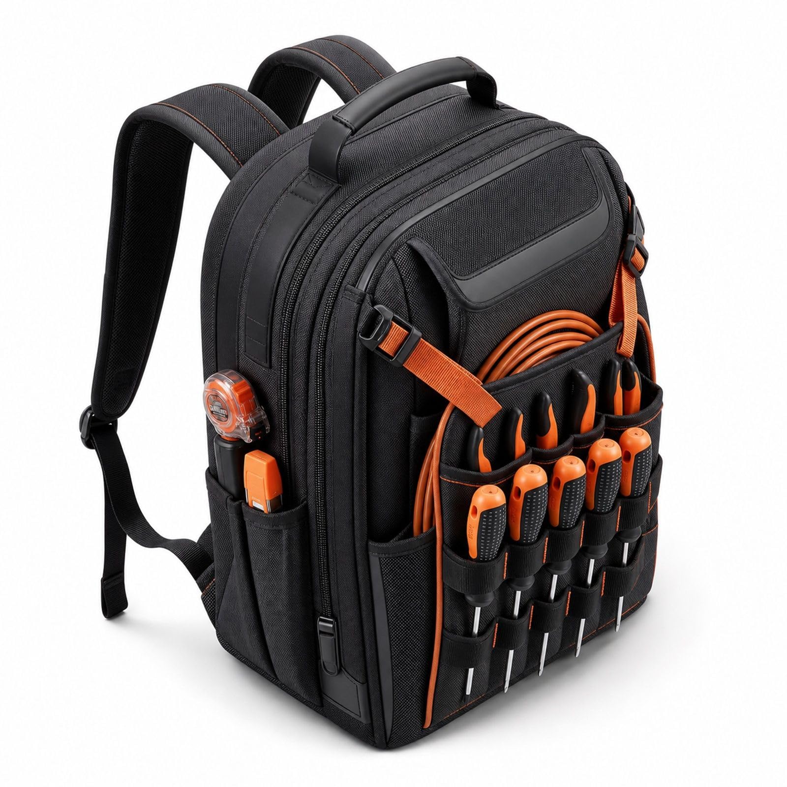 Sac à dos à outils avec 45 poches pour chantier
