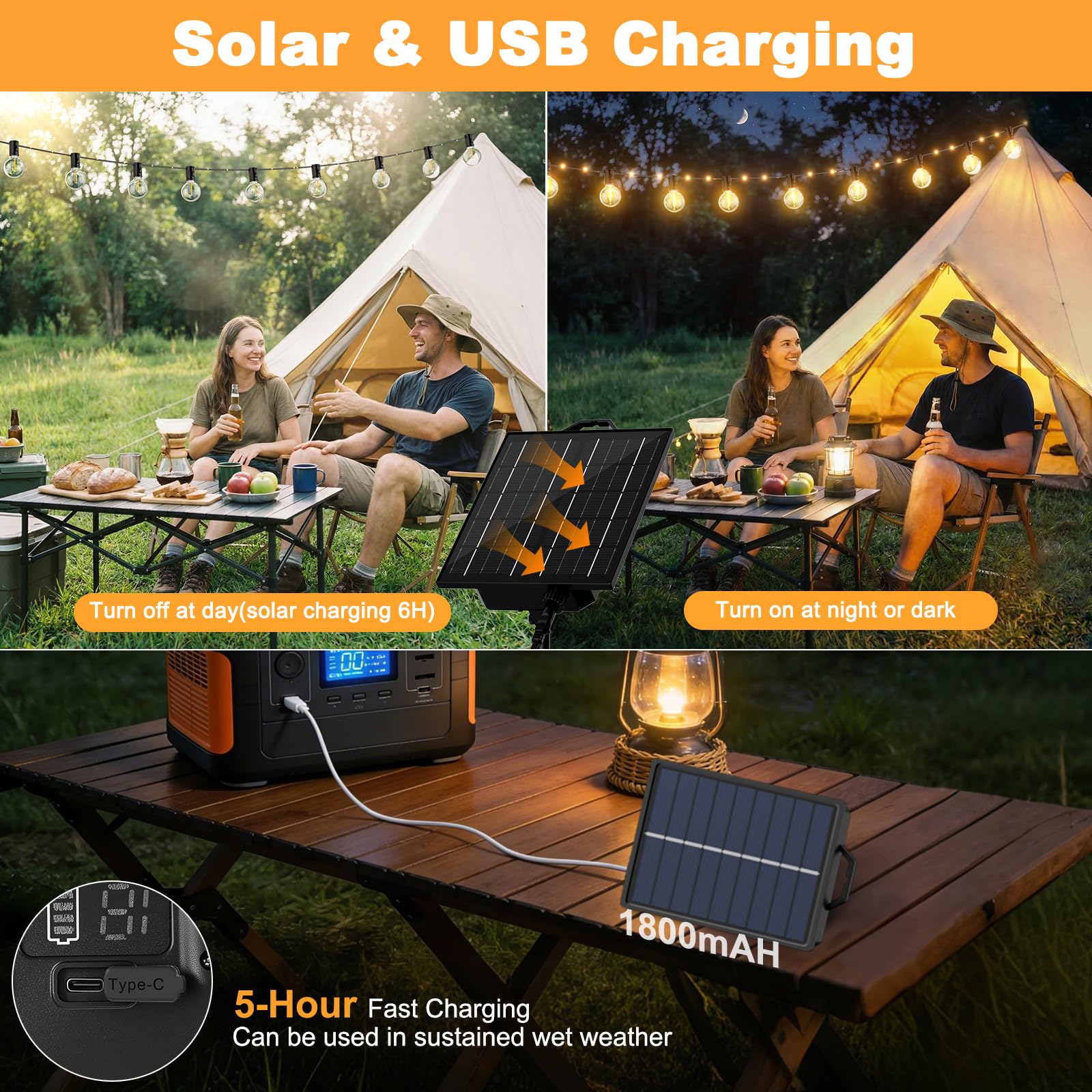 Guirnaldas Luces Exterior Solar, 12M/39.4Ft Lámparas Solares de Jardín Luces con 14+1 G40 Bombillas y 26 Perlas LED, 19 Modos Impermeable Guirnalda Solares para Jardín, Terraza, Navidad, Fiesta