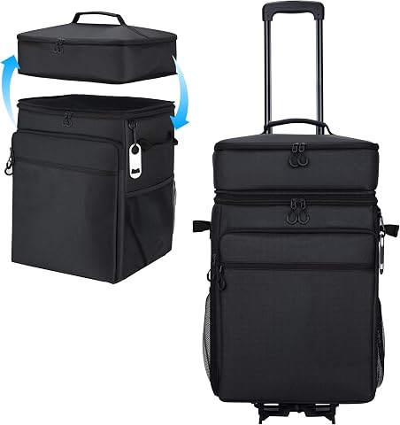 Collapsible Cooler with Wheels, 80-Can Soft Rolling Cooler for Beach Travel