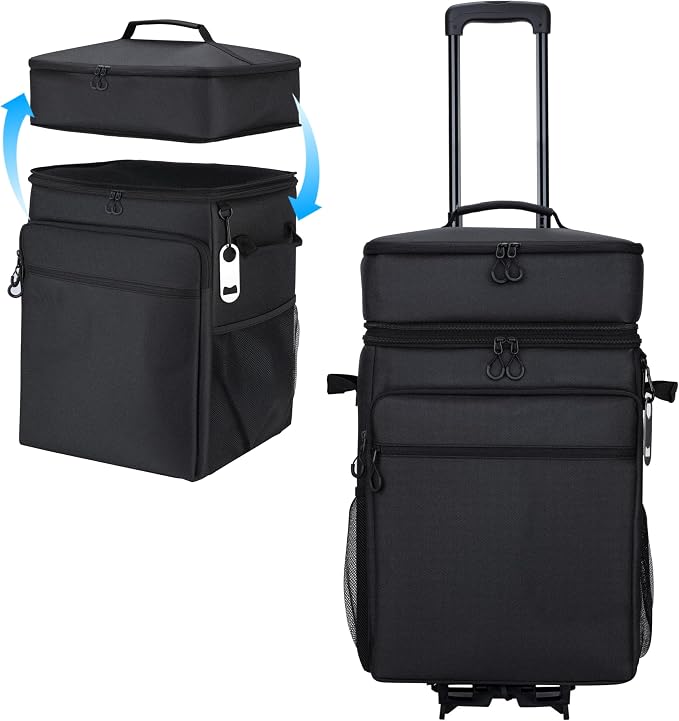 EKAZRIH Collapsible Cooler with Wheels: 80-Can Capacity for Ultimate Mobility