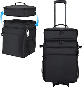 Collapsible Cooler with Wheels, 80-Can Soft Rolling Cooler for Beach Travel