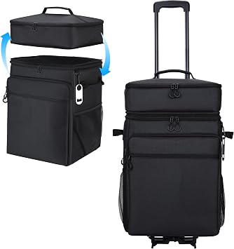 Rolling Cooler 80-Can, Leakproof Insulated Soft Cooler with Wheels | Collapsible Rolling Cooler Bag with Wheels and Handle for Beach Picnic Camping Shopping Travel