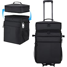 Rolling Cooler 80-Can, Leakproof Insulated Soft Cooler with Wheels | Collapsible Rolling Cooler Bag with Wheels and Handle for Beach Picnic Camping Shopping Travel