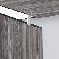 Vista 4 de Mayline MNDS63LGS Medina Escritorio de borde recto, 63 pulgadas de ancho, laminado de acero gris Gris acero