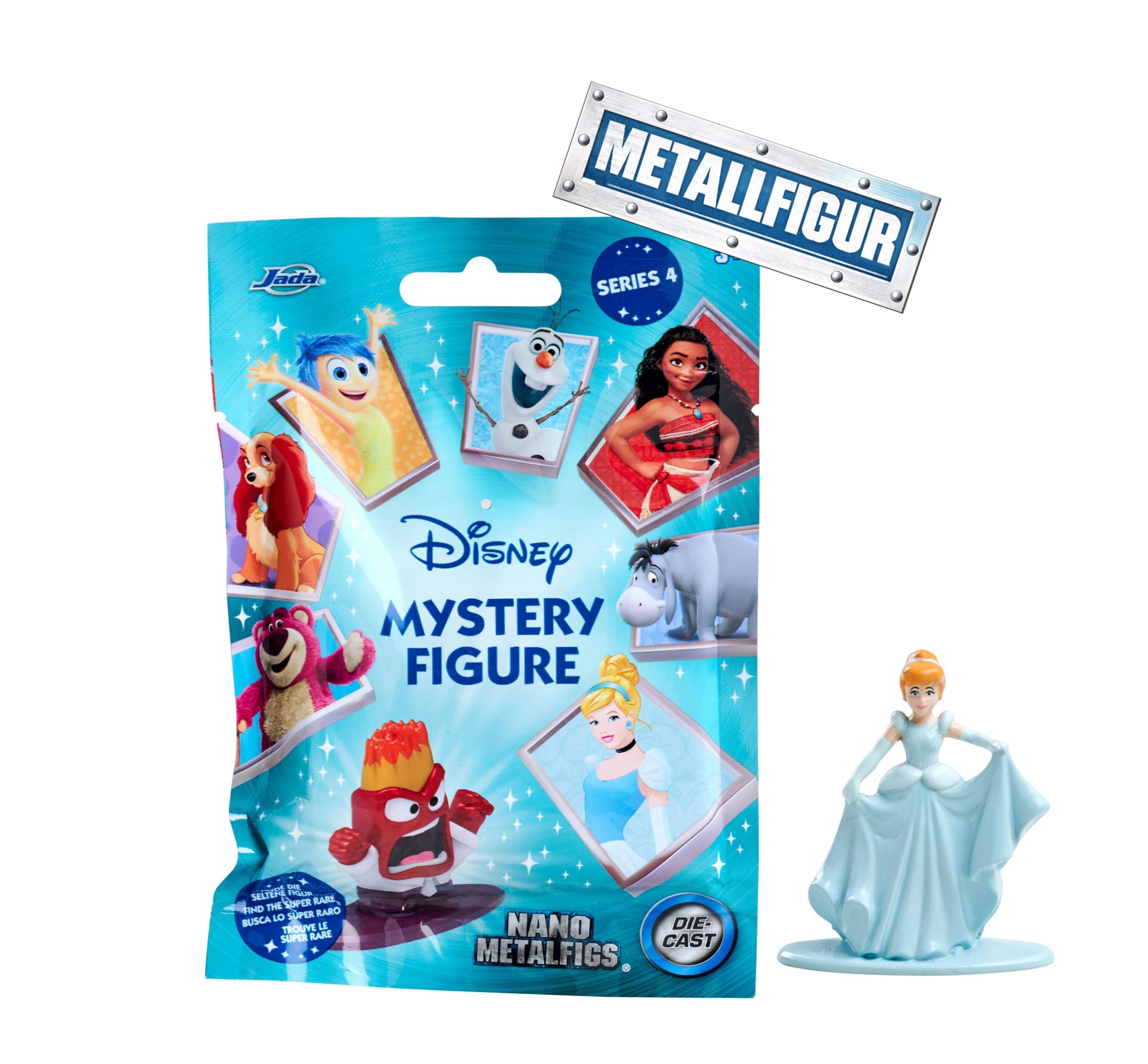 Jada Toys Disney Figur (1x Mystery Figure im Blind Pack) - 1 Überraschungs-Sammelfigur aus 12 Disney Figuren, Nano-Metallfigur für Fans und Kinder ab 3 Jahre, 4 cm, Welle 4
