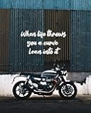 Govivo When Life Throws You A Curve Lean Into It Wall Decor Art Print On Multi-Colored Background - 8x10 Unframed Computer-Programmer Print - Great Gift For Motorcyclists And Motorcycle Enthusiasts