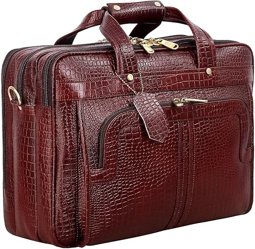 Maletines de cuero de grano completo de 16 pulgadas para computadora portátil, bolsas de hombro para hombres y mujeres, bolsa de trabajo de