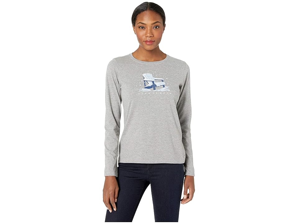 

Life is Good Wonderful Adirondack Crusher Long Sleeve T-Shirt (Heather Gray) Women's T Shirt