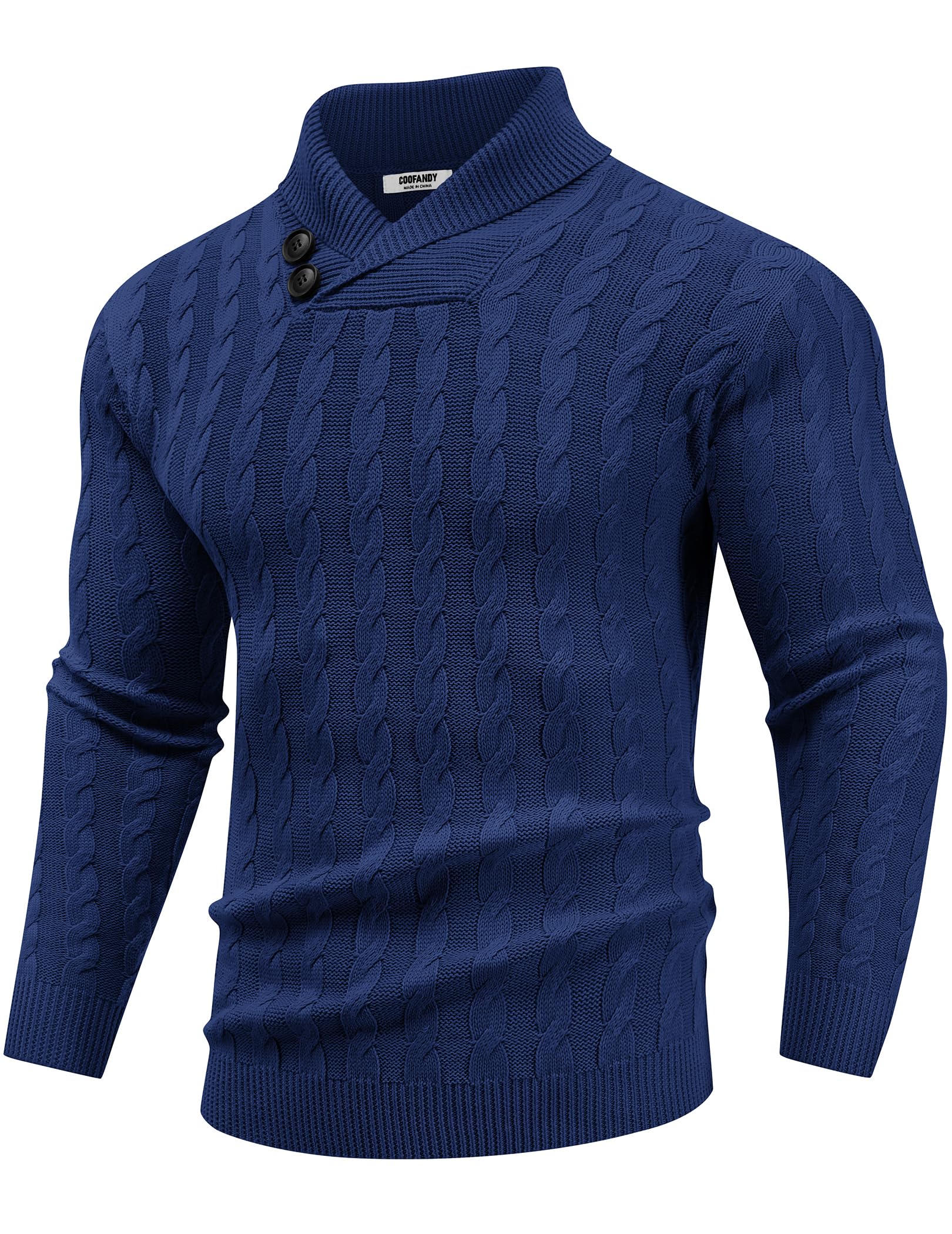 Pull col châle ajusté COOFANDY contre le froid sans encombrement - 8