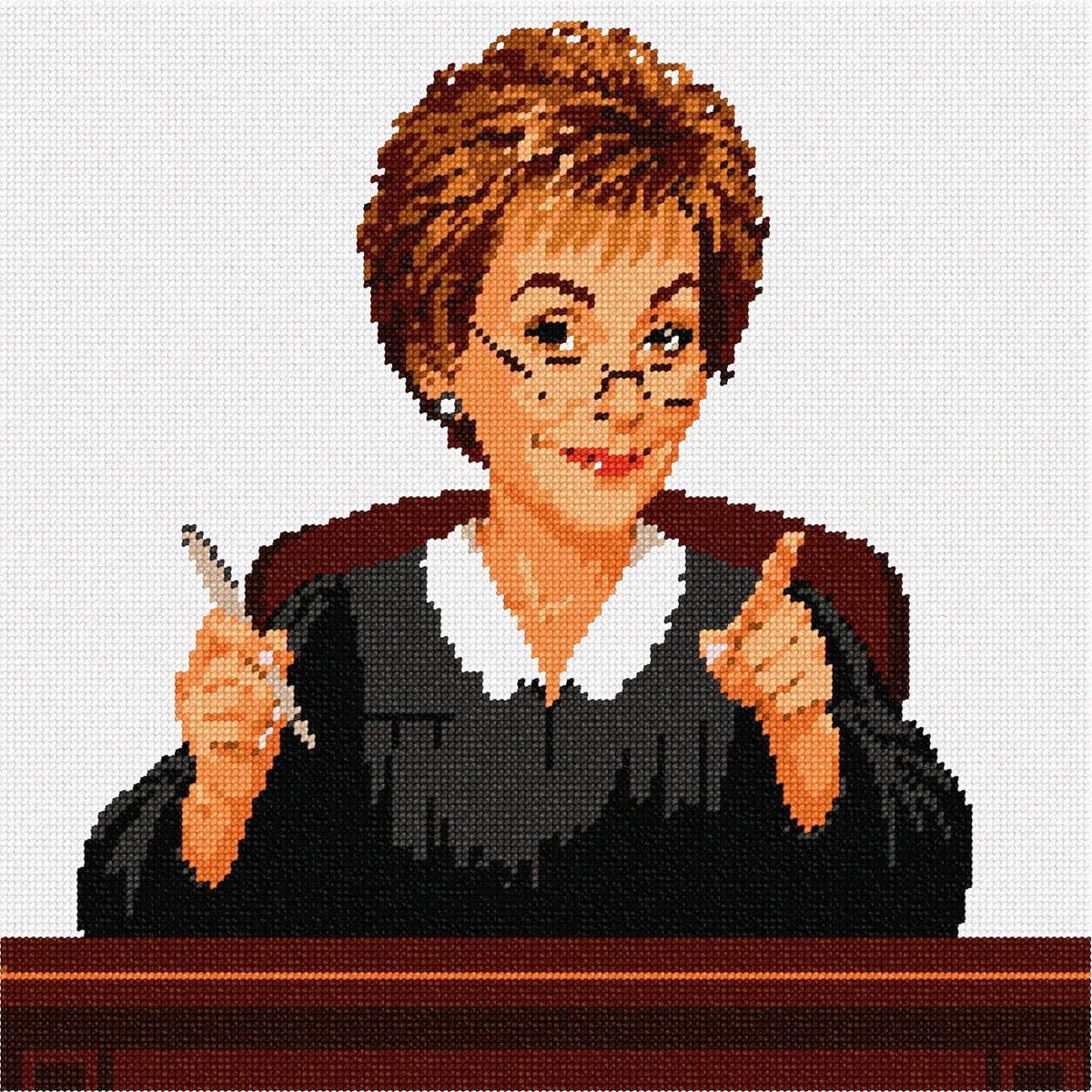 Pepita Needlepoint Canvas: Judge Judy, 12" x 12"