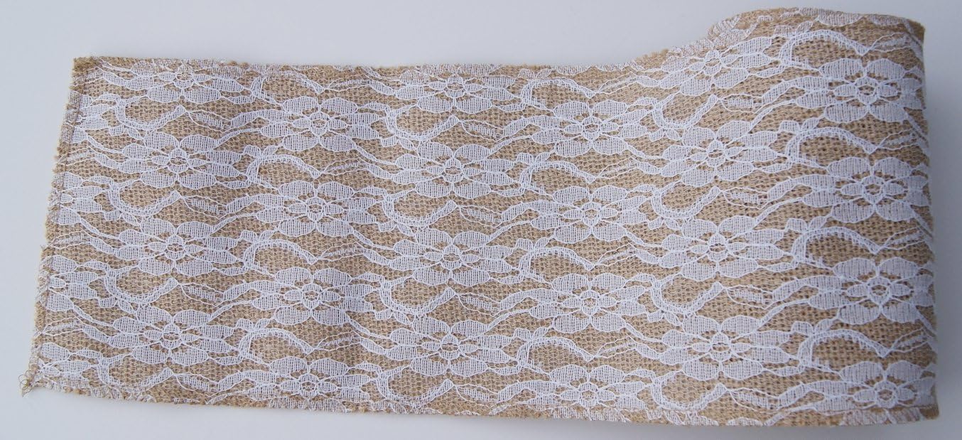 Burlap and Lace Ribbon Roll - 5.5" x 8'