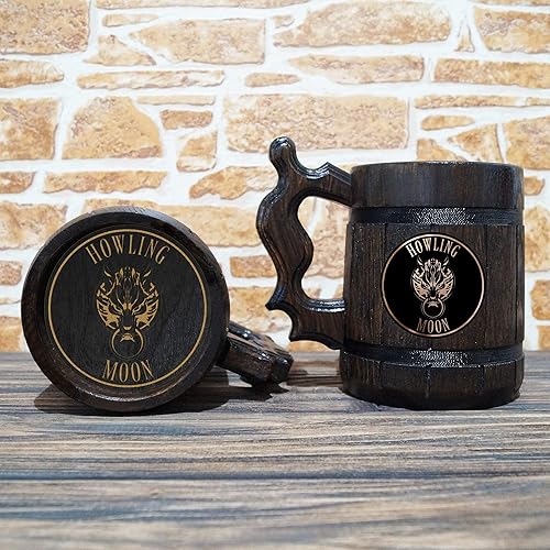 Miniatura 5 de Fenrir Beer Mug, 22 oz, FF Beer Stein, Beer Mugs with Handles, Gamer Gift, Personalized Wooden Beer Tankard, Custom Gift for Men, Gift for Him