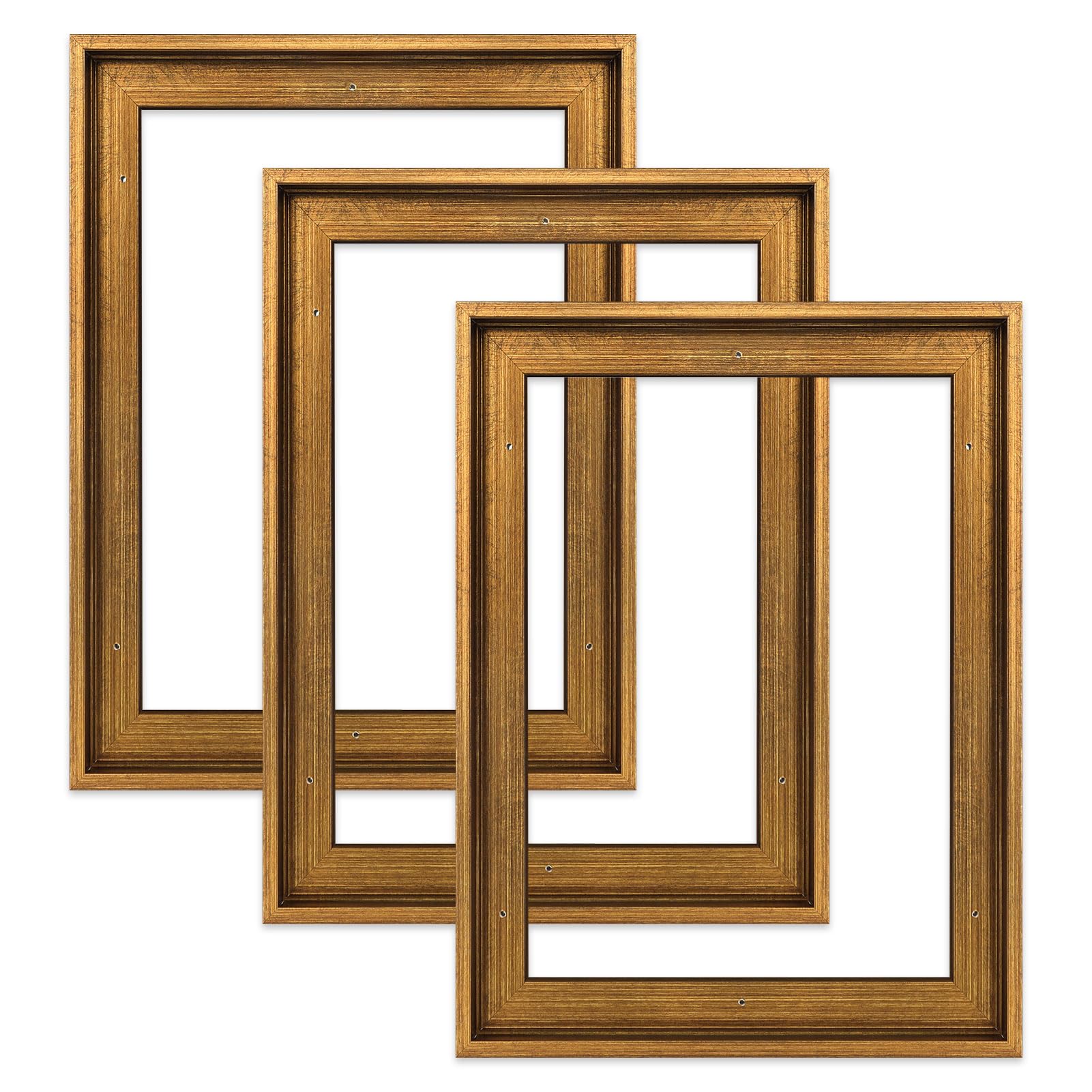 Vintage Gold 5x7 Canvas Floater Frame for Oil Paintings,0.9" Deep