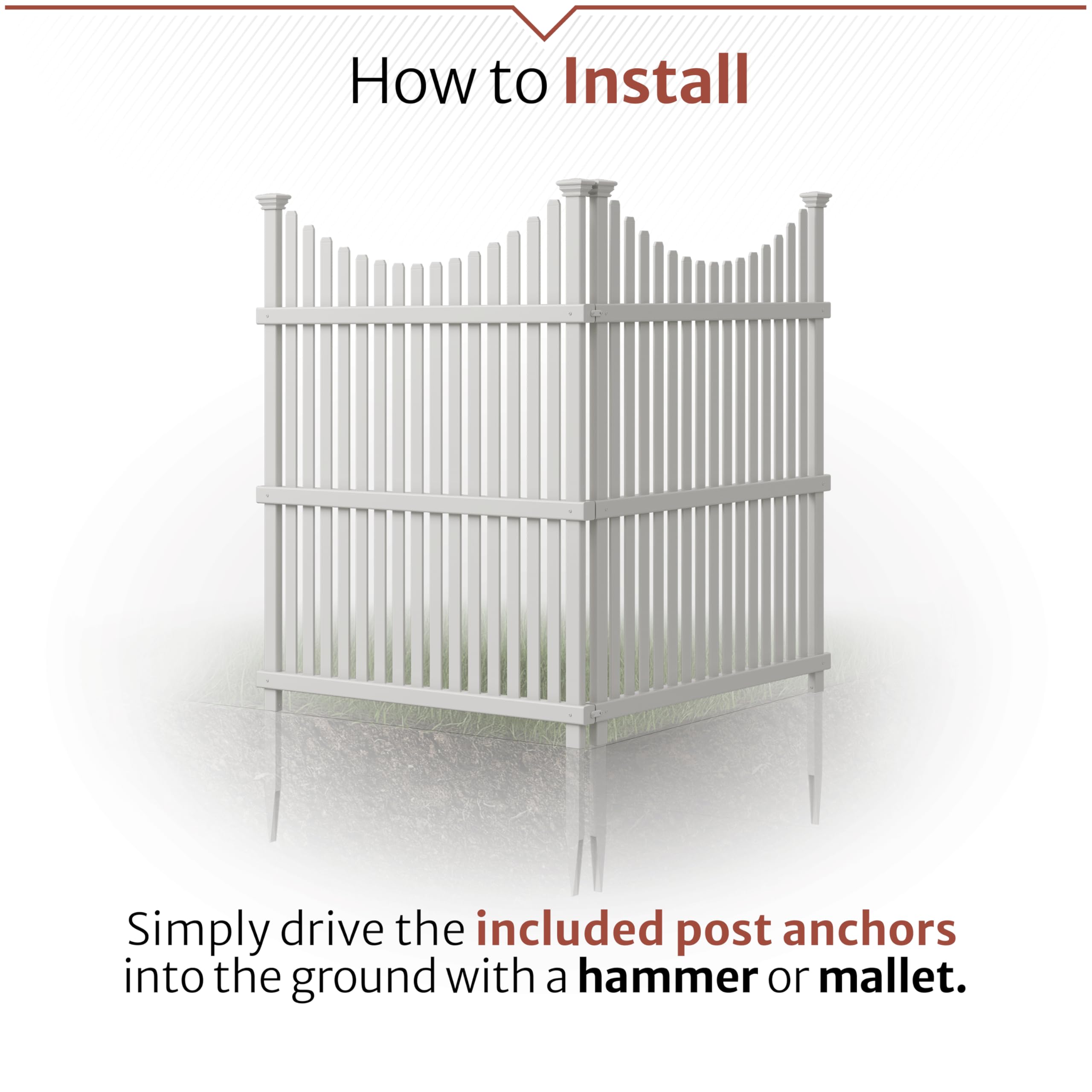 Enclo Huntersville Privacy Screen 2pk, White Vinyl DIY No Dig Kit — Amazon image 4