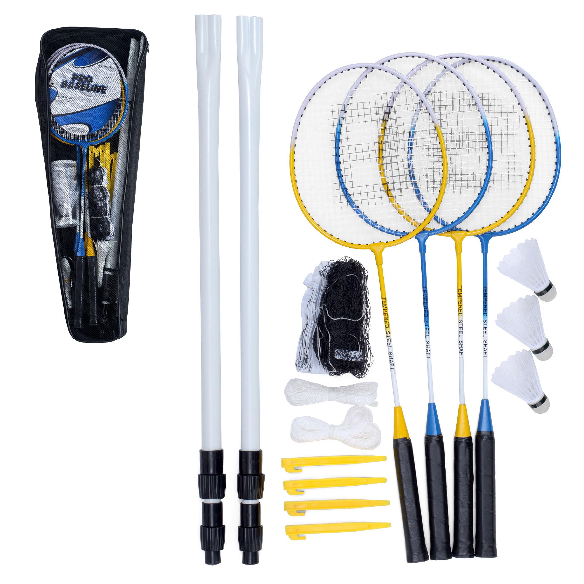 Set Completo Badminton Franklin Sports – 4 Racchette, 2 Volani, Rete Portatile E Custodia, Per Adulti E Bambini - 3