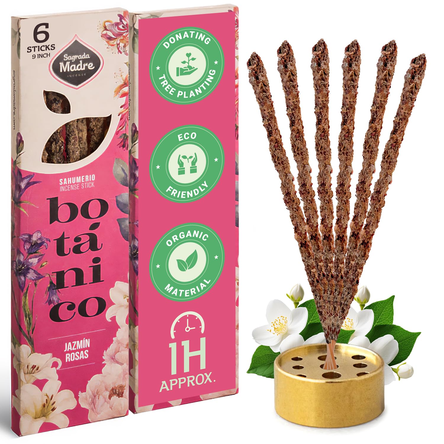 Sagrada Madre - Botanical - Jasmine Rose. Incense Sticks