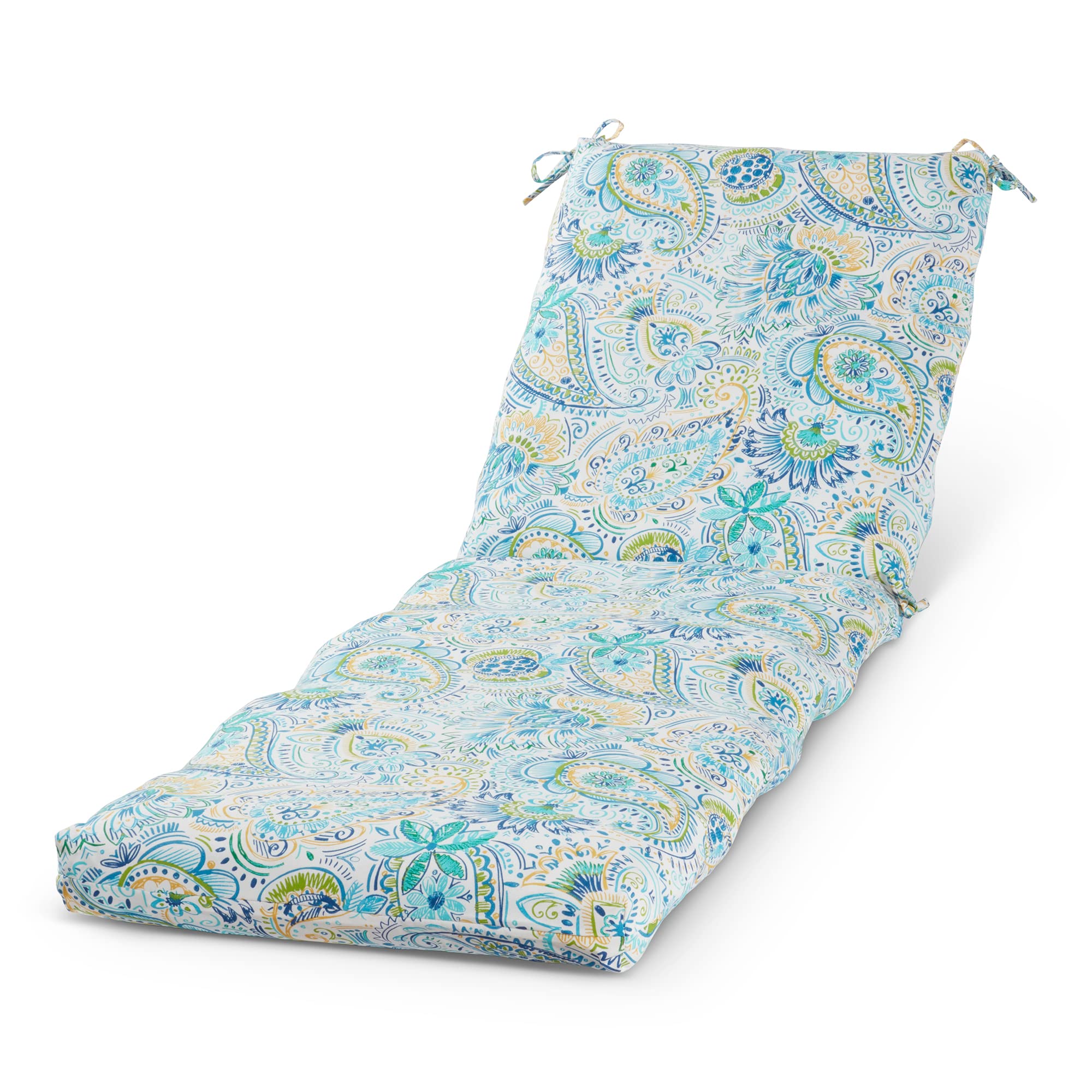 Greendale Home Fashions Outdoor Reversible Chaise Lounge Chair Cushion, Paisley