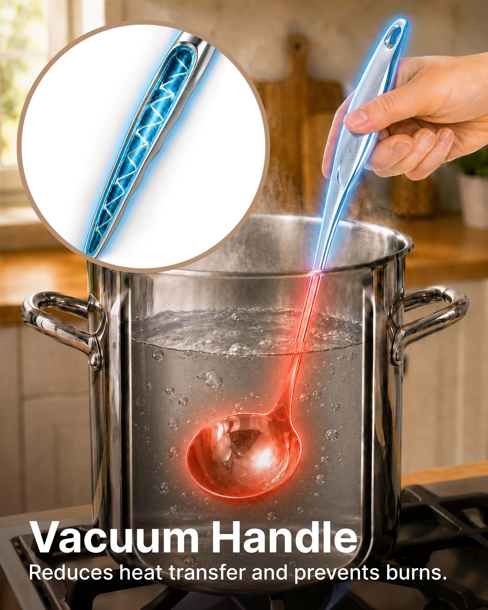 Zulay Kitchen Stainless Steel Soup Ladle - 13" -4