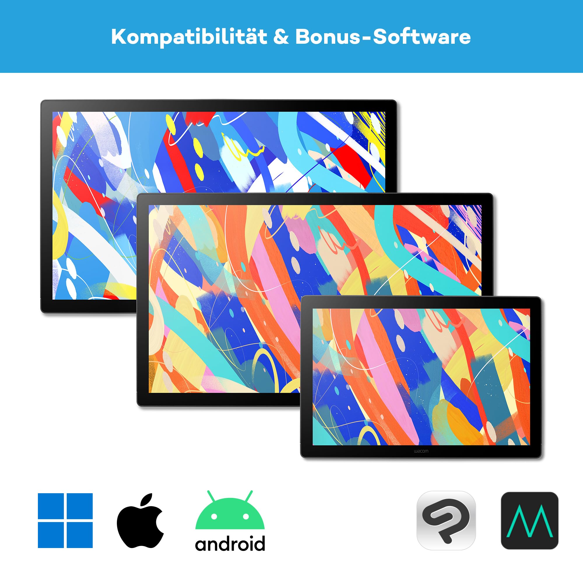 Wacom Cintiq 16 (2025 Edition) – Kompaktes 2.5K Kreativ-Stiftdisplay mit Wacom Pro Pen 3, entspiegeltem Glas, klappbarem Ständer und USB-C
