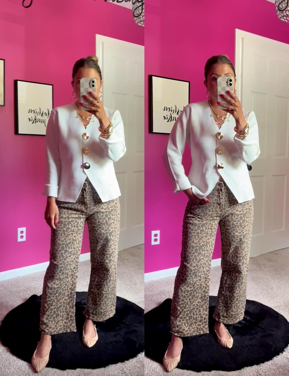 Daacee Cropped Cardigan Sweaters for Women V Neck Long Sleeve Gold Button Down Knit Cardigans Tops Outwear - Image 4