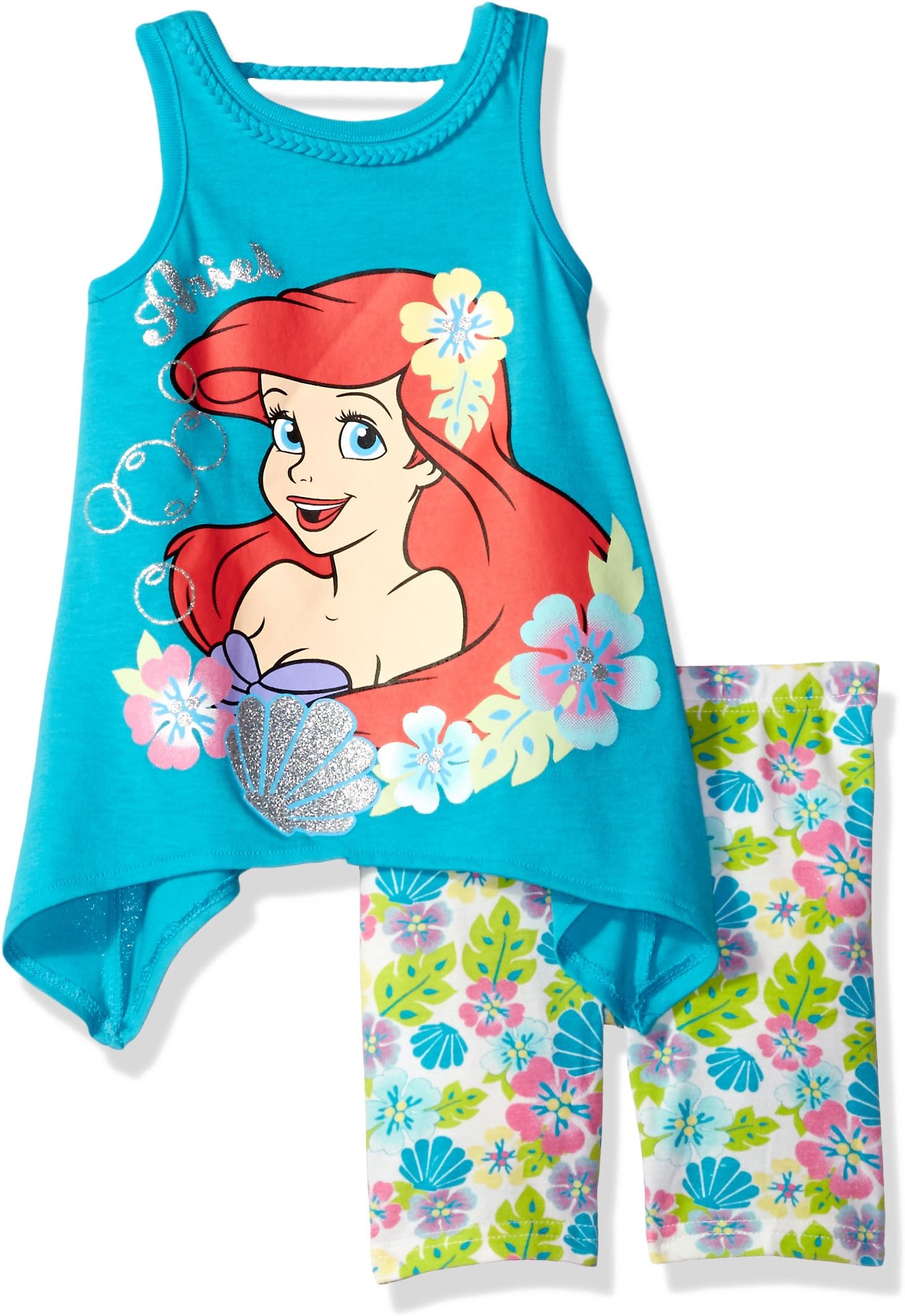 Disney Baby Girls' 2-Piece Ariel the Little Mermaid Bike Short Set